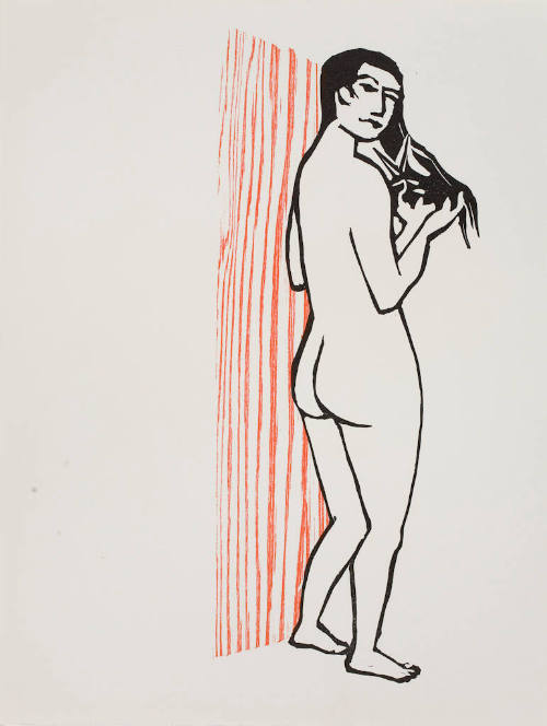 untitled (nude cutting hair)