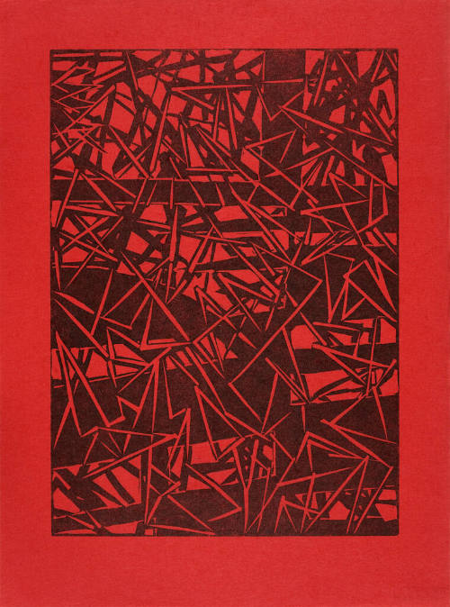 Untitled (black, printed on red paper)