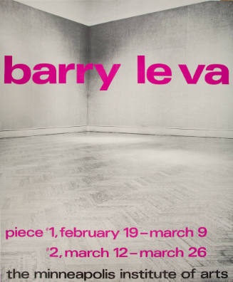 Barry Le Va, 1969 (exhibition poster)