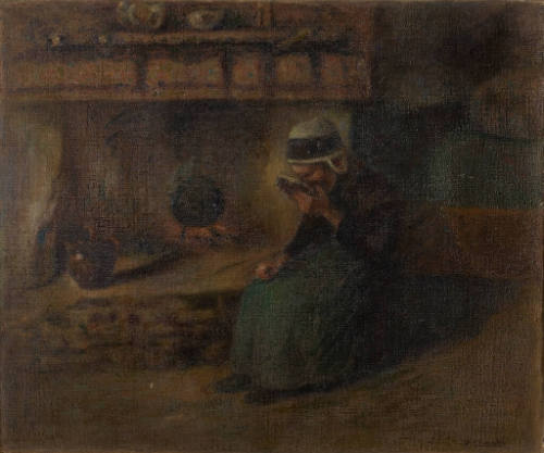 Her Cup of Coffee - Old Brittany Woman