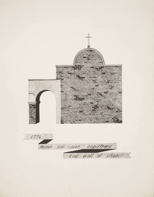 Mission San Juan Capistrano, end wall of chapel-1776