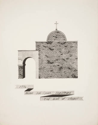 Mission San Juan Capistrano, end wall of chapel-1776