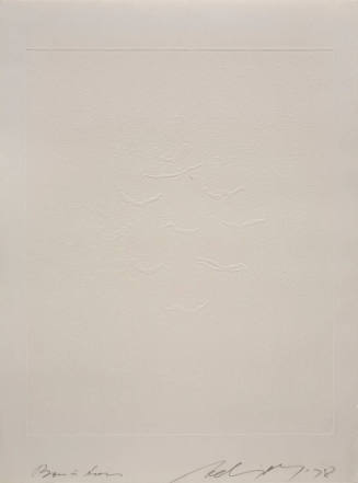 Embossed off-white paper with subtle, wavy patterns.