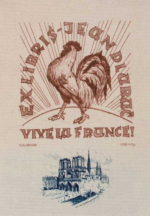 Ex Libris Jean Dlabac Vive la France!