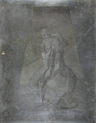 Wrestlers #3 (etching plate)