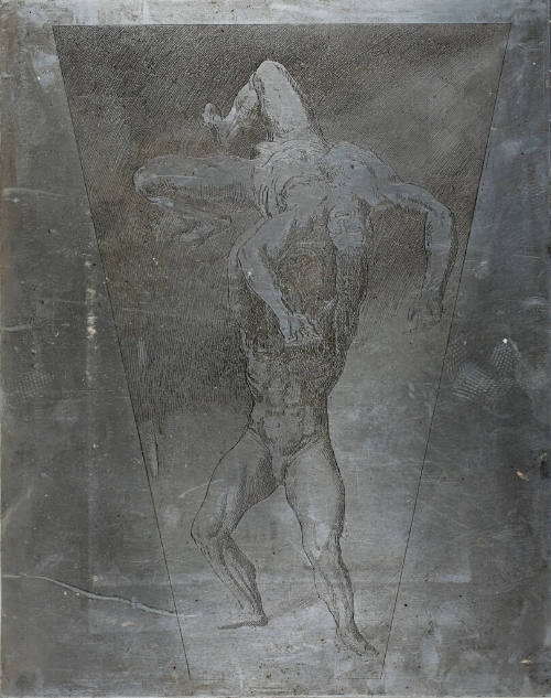 Wrestlers #4 (etching plate)