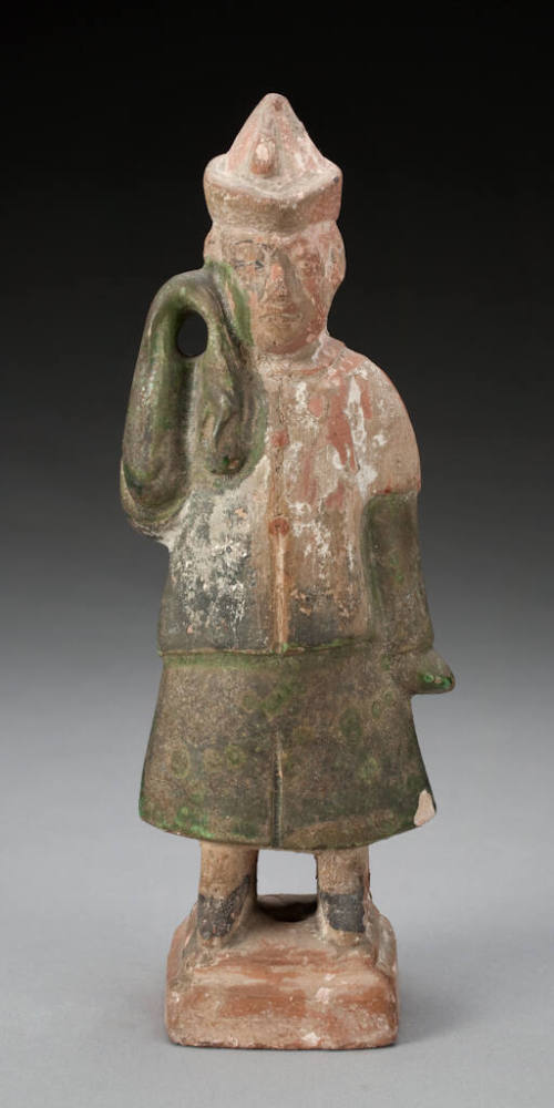 no title (warrior with raised arm tomb statuette)