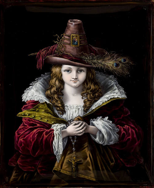 Girl in 17th century dress