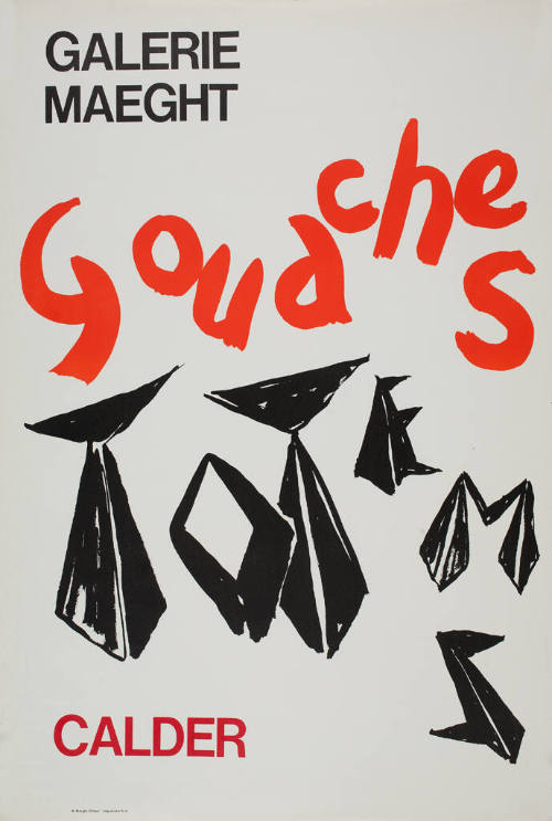 Poster for Galerie Maeght, Calder Gouaches Totems