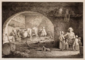 Peasant Family in a Barn with Animals
