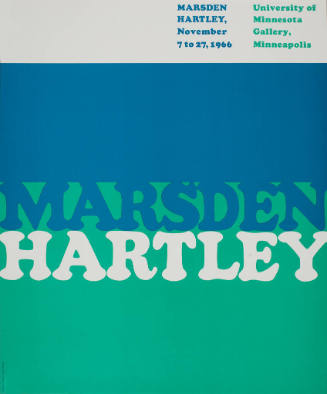 Marsden Hartley, Nov. 7-27, 1966