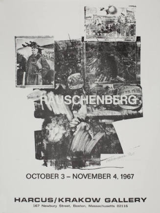 poster for Rauschenberg: Harcus Krakow Gallery 10/3-11/4/67