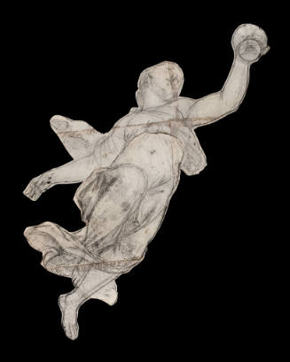 Flying Female Figure (fresco cartoon)