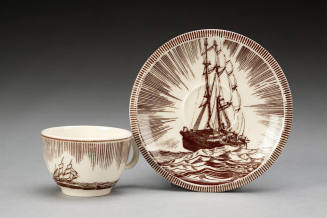 Demitasse saucer with Moby Dick pattern