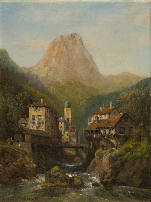 Landscape with Bridge and River, North Italian