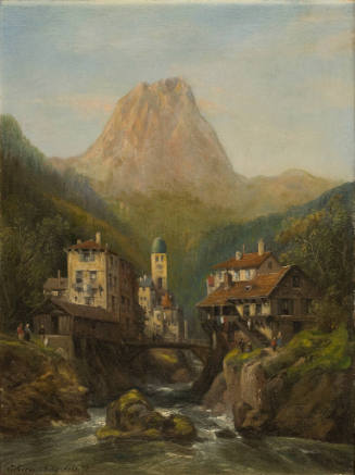 Landscape with Bridge and River, North Italian