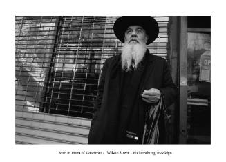 Man in Front of Storefront/Wilson Street -- Williamsburg, Brooklyn