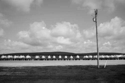 Fertilizer Tanks, Soybean Field, Near Glenwood, Minnesota