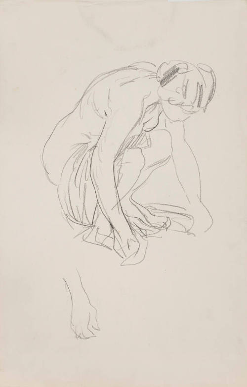 Untitled (Female Nude Stooping; Hand)