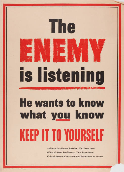 The Enemy is Listening - He wants to know what you know - Keep it to yourself