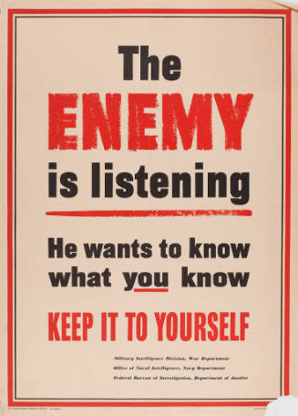 The Enemy is Listening - He wants to know what you know - Keep it to yourself