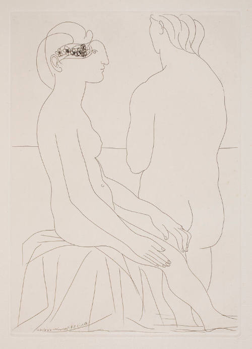 Femme Assise et Femme de Dos