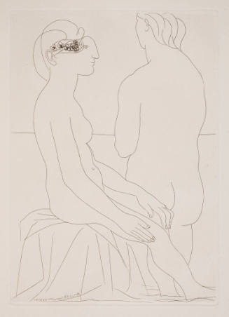 Femme Assise et Femme de Dos