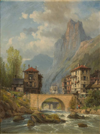 Landscape with Bridge and River, North Italian