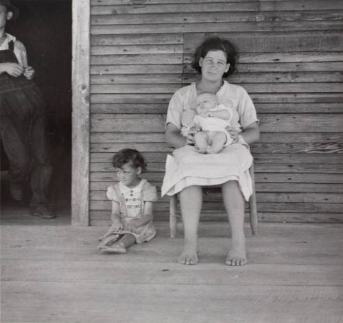 The wife and children of a WPA employee who lost his job when the lumber company