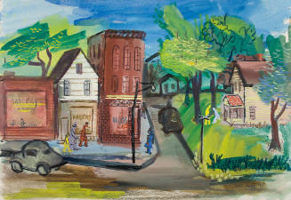 untitled (street scene with drugstore)