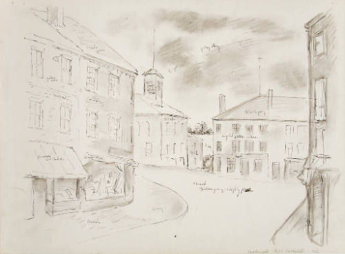 Untitled (street scene, study, Newburyport)