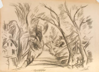 Untitled (landscape w/seated figure & road)