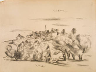 Untitled (landscape study w/church on hill)