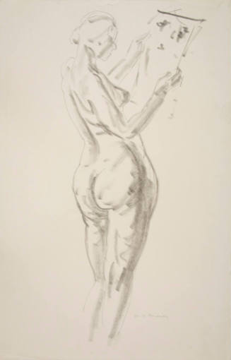 Untitled (Standing Nude Reading Scroll)