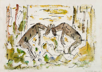 Untitled (two goats), verso: Untitled (Donkey)