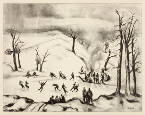 (Winter Scene with Iceskaters)