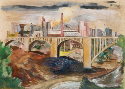 (Cityscape with Minneapolis mills)