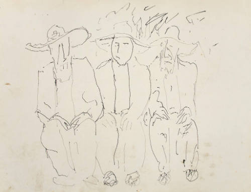 Untitled (sketch of 3 seated men)