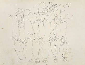 Untitled (sketch of 3 seated men)