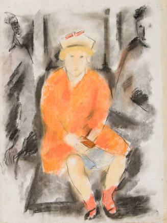 Untitled (seated woman on subway)