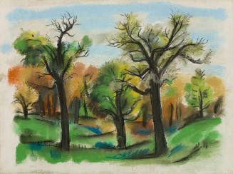Untitled (Landscape w/trees in a park)