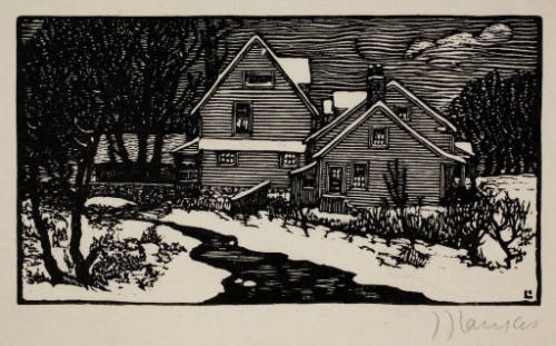 Winter Scene with House