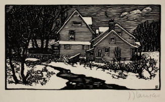 Winter Scene with House