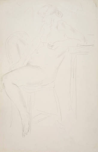 Reclining Female Nude on Chair