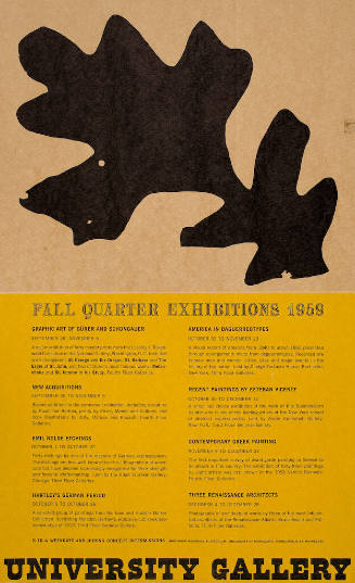 Fall Quarter Exhibitions 1959, University Gallery