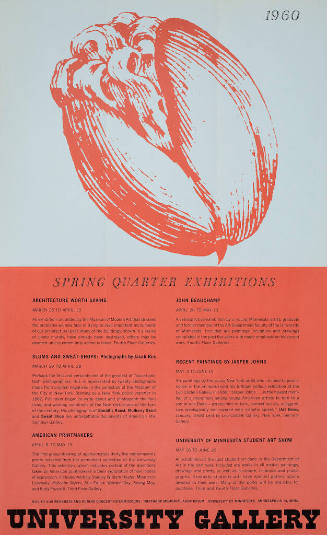 poster for Spring Quarter Exhibitions, University Gallery