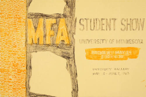 poster for MFA Student Show: May 15-June 7, 1963