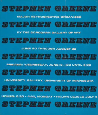 poster for Stephen Greene: Major Retrospective