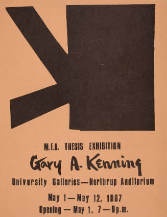 Poster, M.F.A. Thesis Exhibition: Gary A. Kenning