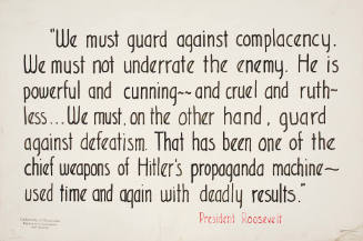 We Must Guard Against Complacency